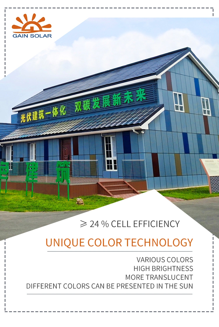 Transparent BIPV Roof Tiles Energy Double Glass Solar Glass Panel Power Energy System for Home