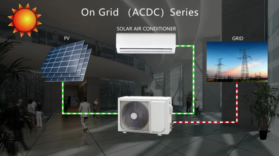 Precio bajo 12000BTU Aire acondicionado de ahorro de energía híbrido solar dividido de pared de 1 tonelada Mini dividido